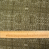 Mousseline rayée dorée imprimée camouflage vert