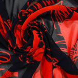 Muselina estampada moderna arte amapola fondo marino