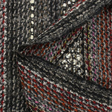 Tweed de laine mélangée Olympe rayé fond anthracite