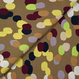 Twill de viscose imprimé tache de pois fond taupe
