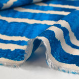 Viscose imprimée rayée effet tie & dye bleu