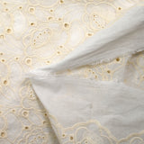 Broderie anglaise Greta écru fond blanc