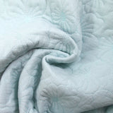 Double gauze quilted baby blue flowers