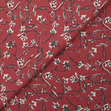 Crêpe viscose imprimé lien floral fond bordeaux