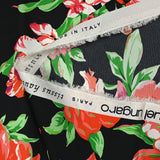 Twill de soie imprimé le temps des fleurs fond noir