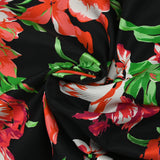 Twill de soie imprimé le temps des fleurs fond noir