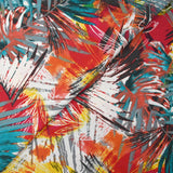 Viscose imprimée explosion tropicale fond rouge
