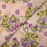 Satin 100% soie imprimé printemps fond rose clair