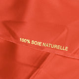 Satin de soie 100% orange corail