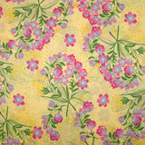 Satin 100% soie imprimé printemps fond vanille