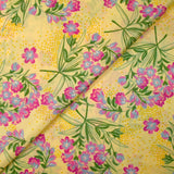 Satin 100% soie imprimé printemps fond vanille