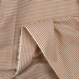 Coton fin tissé-teint Sophie rayé 2mm fond marron
