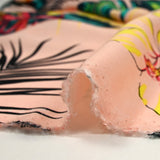 Viscose imprimée Honolulu fond rose clair