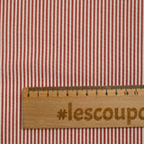Coton fin tissé-teint Sophie rayé 2mm fond bordeaux