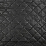 Simili cuir matelassé sur maille de laine mélangée noir