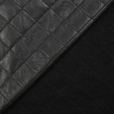 Simili cuir matelassé sur maille de laine mélangée noir