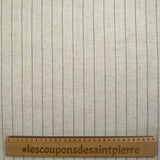 Polyviscose and striped linen Maud Ecru background