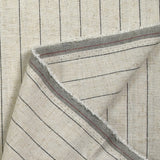 Polyviscose and striped linen Maud Ecru background