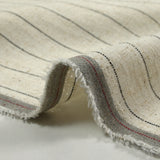 Polyviscose and striped linen Maud Ecru background