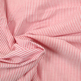 Coton tissé-teint rayé rouge 2mm fond blanc
