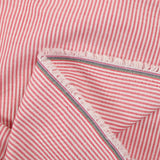 Coton tissé-teint rayé rouge 2mm fond blanc