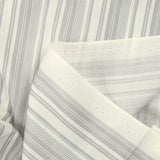 Voile de coton tissé-teint rayé gris fond blanc