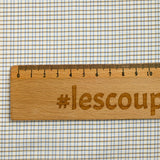 Popeline de coton tissée-teinte à carreaux marron fond blanc