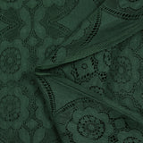 Dentelle polyester bohème vert forêt