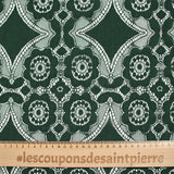 Dentelle polyester bohème vert forêt