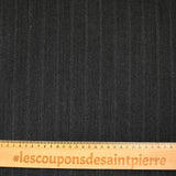 Tissu tailleur laine mélangée rayé gris anthracite
