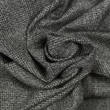 Tissu tailleur laine mélangée à carreaux gris chiné