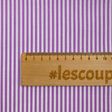 Popeline de coton tissée-teinte rayée améthyste