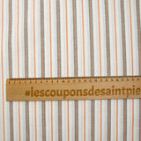 Coton tissé-teint rayé camel fond blanc