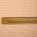 Popeline de coton tissée-teinte à carreaux fond orange