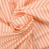 Popeline de coton tissée-teinte rayée violet fond orange