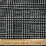 Maille Milano imprimée prince-de-galles gris fond noir