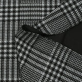 Maille Milano imprimée prince-de-galles gris fond noir