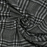 Maille Milano imprimée prince-de-galles gris fond noir