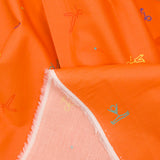 Coton imprimé sport fond orange