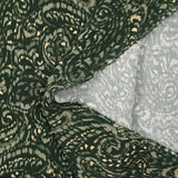 Viscose imprimée forêt baroque fond kaki