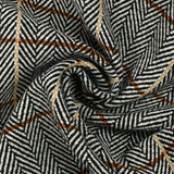 Laine mélangée thermocollée ligne marron et beige fond chevrons