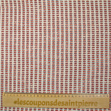 Lurex polycotton jacquard striped blue and red off-white background