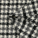 Laine mélangée bouclette pied-de-poule noir, gris et blanc cassé