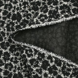 Jacquard de laine mélangée animal sauvage noir et blanc