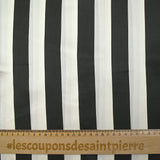 Doublure twill de viscose rayé noir et blanc cassé