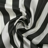 Doublure twill de viscose rayé noir et blanc cassé