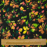 Viscose imprimée gribouillis de fleurs fond noir