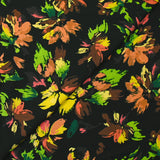 Viscose imprimée gribouillis de fleurs fond noir
