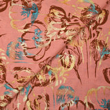 Viscose imprimée ombre de tulipes fond vieux rose
