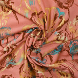 Viscose imprimée ombre de tulipes fond vieux rose